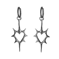 PRICES MAY VARY. Stone clarity: Included Theme: Music ❀ Make a statement with these Thorn Heart drop earrings, featuring a unique and fashionable style that will catch everyone's attention. Perfect for those who want to showcase their individuality and personal style. ❀ Crafted with Stainless Steel material, these earrings are durable and resistant to fading, ensuring long lasting beauty. The fine polishing and electroplating process ensures a glossy finish and a luxurious feel. ❀ Designed for b Unique Dangle Earrings, Earrings Dangle Simple, Punk Earrings, Hoop Earrings Style, Gothic Earrings, Heart Hoop Earrings, Costume Jewelry Earrings, Heart Dangle Earrings, Gongs