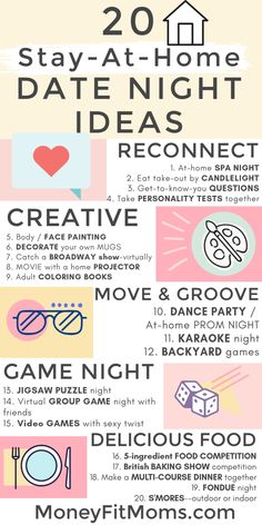 Diy At Home Date Night Ideas, In House Date Night Ideas, Stay At Home Date Ideas, Romantic Home Dates, Date Ideas At Home, At Home Date Ideas, Home Date Ideas, Home Date Night Ideas, Home Date Night