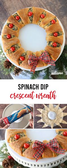 this spinach dip crescent wreath is so easy to make it's perfect for christmas