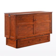 a large wooden dresser with two drawers