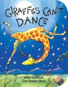 a children's book with an image of a giraffe in the sky