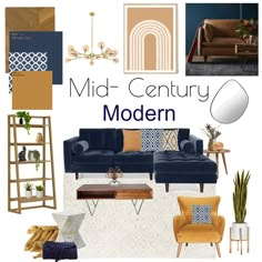 the mid century modern living room mood board