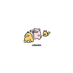 two cats sitting next to each other with the word usgmen written on them