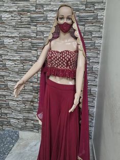 Bollywood Style Flared Plazzo Set/crop Top Lehenga/cocktail/evening Dress - Etsy