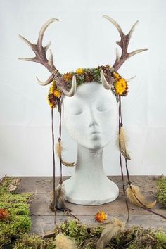 Antler Circlet, Fairy Antlers, Decorated Antlers, Horn Crown, Antler Headpiece, Antler Headdress, Fantasy Headdress, Diy Antler