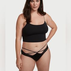 Combined And Discrete Shipping Available. Bold And Beautiful, This Panty Is A Perfect Top Drawer Pick. Low Rise Lace And Strappy Accents Minimal Back Coverage, Lots Of Cheek Peek Machine Wash Imported Composition Body: 77% Polyamide, 23% Elastane Lace: 86% Polyamide, 14% Elastane Gusset: 100% Cotton Exclusive Of Decoration Stretch Camisole Bottoms With Built-in Bra, Victoria's Secret String Bottoms For Night Out, Victoria's Secret Loungewear Briefs, Stretch String Bottoms For Night Out, Victoria's Secret Stretch Camisole, Black Ring, Bold And Beautiful, Top Drawer, Lace Thong