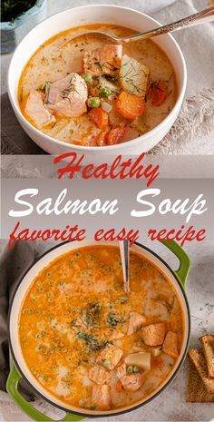 healthy salmon soup with kale and easy recipe