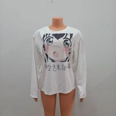 #EG0536 Color: White Material: Cotton Size Chart: M.L.XL. Egirl Clothes, Kawaii Clothes, Wallpaper Iphone, Anime Wallpaper, Harajuku, Graphic Sweatshirt, Color White, Size Chart, Hollywood