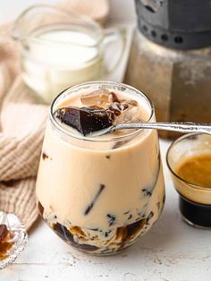 an ice cream dessert in a glass jar