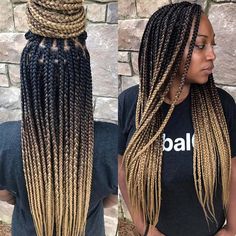 Individual Braids Hairstyles, Different Types Of Braids, Long Cornrows, Ombre Braids, Ombre Box Braids, Faux Loc, Ombre Braid, Individual Braids, Shaved Side Hairstyles