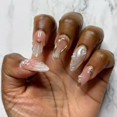 Ombre And Chrome Nails, 3d Nail Inspiration, Cool 3d Nails, 3d Effect Nails, Soft Coffin Nails, Almond Nail Length, Almond 3d Nails, 3d Texture Nails, 3d Nails Square