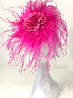 Custom Fascinator Headbands Hot Pink, Shocking Pink, Pale Pink Sateen Flower 4.5 with 3 ply Marabou Ostrich feathers. Message me for your customization Fitted Headband Fascinator For Carnival, Summer Party Hair Accessories With Feather Trim, Adjustable Pink Mini Hat With Feathers, Fitted Pink Fascinator With Feather Trim, Adjustable Feather Hair Accessories For Party, Adjustable Pink Headpiece For Costume Party, Spring Party Mini Hat With Feather Trim, Carnival Hat Fascinator With Feathers, Ostrich Feather Headpiece For Kentucky Derby Party