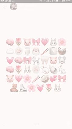 a white background with pink and white items on the bottom right corner is an iphone screen