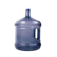 a large plastic jug with a handle on the top and bottom, is shown against a white background