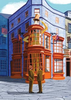 Harry Potter (Weasleys Wizard Wheezs) MightyPrint™ Wall Art MP17240892 Weasleys Wizard Wheezes, Weasley Brothers, Diagon Alley Shops, The Weasleys, Weasley Wizard Wheezes, Fantastic Beasts Book, Harry Potter Portraits, Wizard Wheezes, Fred And George