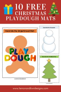 christmas playdough mats with the words playdough in front of it and an image