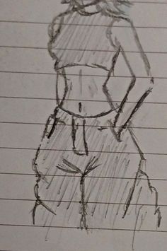 a drawing of a woman's torso in pencil