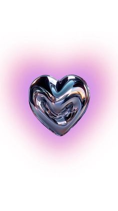 a shiny heart shaped object on a pink and purple background