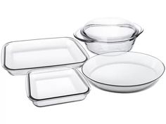 glass dinnerware set with white dishes