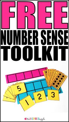 free number sense tool kit for kids to practice numbers and place them in their hands