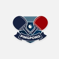 two ping pong paddles on top of each other with the word ping pong