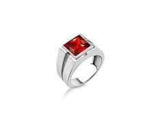 Red ruby silver statement ring for men, Clear ruby mens solitaire ring for men in 925 silver, Square cut ruby stone ring for men This lovely gemstone ring is perfect for daily wear. It is crafted from fine 925K sterling silver and has the most intricate details that are sure to catch the eye of anyone who sees it. Handcrafted with love and joy, this ring will be with you for years to come, possibly even taking its place as a family heirloom for generations to come! With its detailed handmade eng Modern Silver Ruby Ring For Formal Occasions, Modern Silver Rings With Ruby, Modern Silver Ruby Rings, Mens Real Ruby Rings, Luxury Men's Polished Ruby Ring, Red Emerald-cut Sterling Silver Birthstone Ring, Mens Ruby Ring Silver, Red Gem Stone Rings For Men, Stone Rings For Men