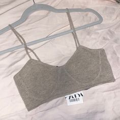 Zara Brand New Super Soft Beige Top/Bra Can Fit Xs-Small Zara Bra Top, Elegant Zara Top With Built-in Bra, Zara Tops With Built-in Bra For Summer, Zara Beige Button-up Top, Zara Cami Top With Built-in Bra, Zara Chic V-neck Camisole, Emerald Green Blouse, White Peasant Blouse, Zara Tweed