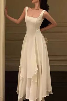 A Line Square Neck Prom Dress, Ankle Length Elegant Evening Gown UQP02 – Uniquedresss Prom Dress Ankle Length, Square Neck Prom Dress, Dress Ankle Length, Elegant Evening Gown, Red Carpets, Prom Dress Inspiration, Evening Gowns Elegant, Pretty Prom Dresses