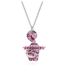 This bright and cheeky pendant is the perfect tribute to an iconic Wonderland character. Grinning from ear to ear, the Cheshire Cat motif is crafted with an array of vibrant crystals in pink tones and is worn on a rhodium-plated chain with a single Swarovski Zirconia in the elongation. A delightful way to inject your style with creativity. Kawaii Pendant Jewelry Gift, Alice In Wonderland Necklace, Pink Rhinestone Pendant Jewelry, Swarovski Necklace Swan Pink, Hello Kitty Crystal Necklace, Alice In Wonderland Gifts, Cat Motif, Y2k Accessories, Swarovski Necklace