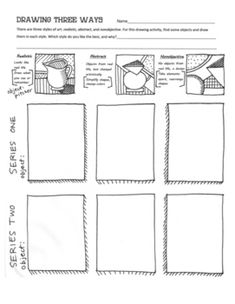 an image of drawing three ways with the instructions for how to draw them on paper