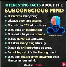 Unconscious Mind, The Subconscious Mind, Mindset Motivation, E Mc2, Brain Power