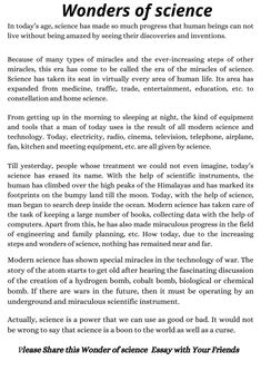 an article about wonders of science in the text above it is a black and white photo