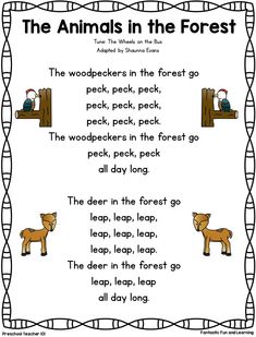 the animals in the forest worksheet for kids to learn how to read them