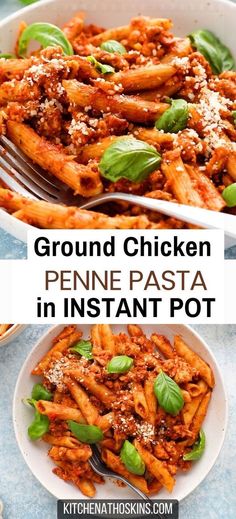 ground chicken penne pasta in instant pot