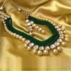 Green color Metal Alloy metal Necklace : 1694846 Kundan Long Necklace For Party, White Jeweled Necklaces For Festivals, White Jeweled Necklace For Festivals, Jeweled Green Round Necklaces, Green Jeweled Round Necklaces, Multicolor Pearl Chain Jewelry For Festivals, Multicolor Pearl Chain Jewelry, White Metal Necklaces For Festivals, White Metal Necklace For Festivals