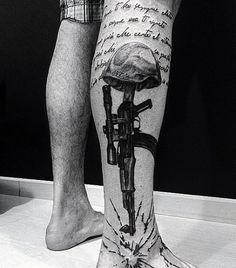 Norwegian Military Tattoo For Guys On Legs Tattoo Soldier, Joshua Tattoo, Pirate Ship Tattoos, Tattoos For Boys, Urban Tattoos, Tattoo Ideas For Guys, Best Leg Tattoos