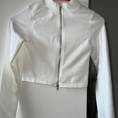 - Zips From The Top And The Bottom - Originally From Fashion Nova - Brand New - Perfect Condition - Size Medium - Message Me With Any Questions Trendy White Top With Zipper Closure, Trendy White Tops With Zipper Closure, Trendy White Half-zip Top, Zipper Crop Top, Black Cropped Tank, Crop Top Casual, Juicy Couture Charms, Denim Skirt Women, Blue Crop Tops