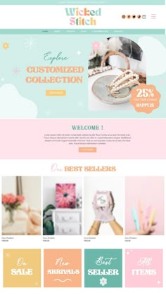 the website design is designed to look like it has been made with pastel colors