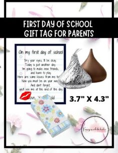 the first day of school gift tag for parents