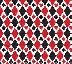 an image of playing cards in red and black