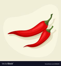 two red chili peppers on a white background