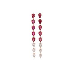 Gold Ruby Earrings, Earrings Diamond, Red Diamond, Ruby Earrings, Earrings Red, Earrings Wedding, Pear Diamond, Rose Earrings, Rose Gold Earrings