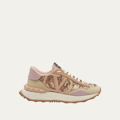 Valentino Garavani Lace Vlogo Runner Sneakers Color : Y3k Nude Couture Size : 8b / 38eu Valentino Garavani Cutout Lace Fabric And Leather Runner Sneakers With Suede Trim And Rockstud Detailing V Logo Side Patch Flat Heel Round Toe Lace-Up Vamp Cushioned Footbed Pvc Outsole Lining: Polyester Made In Italy Valentino Rockstud Sneakers, Valentino Sneakers, V Logo, Valentino Garavani Shoes, Sock Sneakers, Lace Sneakers, Swim Shoes, Black Socks, Leather Mary Janes