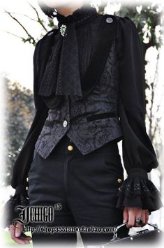 Ouji Fashion, Gothic Vintage, Vintage Punk, Black Clothing, Steampunk Fashion, 가을 패션, Dark Fashion, Fantasy Fashion, Gothic Lolita