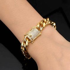 Mens Gold Miami Cuban Link Bracelet Gold Rectangular Jewelry With Bracelet Strap, Apple Iphone Wallpaper Hd, Cuban Link Bracelet, Miami Cuban Link, Miami Cuban, Bracelet For Men, Mens Gold, Classic Gold, Cuban Link