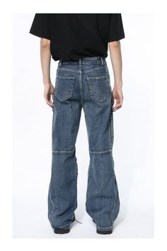 Revive the legend of Pre-millennium fashion with our 2023 Spring-Summer Collection Carpenter Stonewashed Jeans for Men! These hip-hop-inspired jeans feature a mid-waist. zipper & button closure and are crafted from pebble-washed fabric in a baggy silhouette. Why You'll Fall In Love Embodying the conventional appeal of the 90s. these carpenter jeans are a perfect blend of old-school style and trendy sophistication. Their unique rock-washed finish gives them an irresistible texture and a relaxed. effortless look. The mid-waist and zipper/button closure ensure a perfect fit. Unmissable Highlights: 90s Vibe: Feel the nostalgia of the 90s with these jeans. crafted with all the classic hallmarks of the decade. Baggy Silhouette: The relaxed fit of these jeans gives you unmatched comfort. allowing Hip Hop High Waist Denim Blue Jeans, High Waist Denim Blue Jeans In Hip Hop Style, High Waist Hip Hop Denim Blue Jeans, High Waist Denim Blue Flare Jeans For Streetwear, Straight Leg Bottoms With Button Zip Fly For Streetwear, Medium Wash Bottoms With Zipper For Streetwear, Spring Hip Hop Cargo Jeans In Denim, Spring Hip Hop Denim Cargo Jeans, Dark Wash Jeans For Spring Streetwear