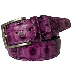 Deep shine crocodile print Italian leather belt. Complemented with a beautiful classic silver polish buckle.  Product Specification: Material: Cow Skin Leather Width: 40mm Origin: Belt and buckle made in Italy Customer satisfaction is our number one priority. With that in mind, we have gone to great lengths to ensure that the photographs on our listings offer the best possible representation of our different leathers and products. All our photographs are taken in natural light and no editing sof Luxury Crocodile Pattern Belt For Business, Luxury Leather Belt Buckles With Crocodile Pattern, Luxury Business Belt With Crocodile Pattern, Elegant Formal Belt Buckles With Crocodile Pattern, Elegant Formal Belt Buckle With Crocodile Pattern, Luxury Leather Belt With Crocodile Pattern, Elegant Leather Belt With Crocodile Pattern, Silver Polish, Cow Skin