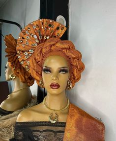 This headtie hat is beautifully handcrafted with gele fabric, is comfortable, lightweight and stress-FREE. NO TYING REQUIRED i.e makes gele tying as easy as ABC! I already did all the tying for you just rock and go. Its Ready to wear and complement many outfits. It gives NO Headaches or Migranes It is Aso Ebi compliant Its travel and storage friendly And it makes a very unique and presentable gift Features *Aso-oke *Well tailored and designed. *Easy to tie on and maintain. *Comes in different lo Traditional One Size Headwrap Headband, Traditional Headwrap For Party, Traditional One-size Headwrap, Traditional Party Headwrap Headband, Traditional Party Headwrap, Traditional Fitted Headband Headpiece, Traditional Fitted Headband, Traditional Party Headwrap One Size, Traditional Fitted Turban For Party