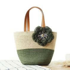 Free U.S. shipping. Style:  , color:Green, suite for season：Summer ，Beach, Going out, Hanging out, Honeymoon, Material other, Olive Summer Beach Tote with Flower Cheap Tote Bags, Celebrity Stylist, Floral Tote Bag, Design Tote Bag, Straw Bags, Men Hats, White Tote, Wholesale Bags, Jewelry Women