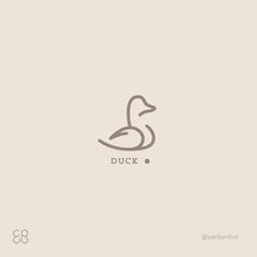 a duck logo on a beige background